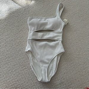Aerie One Shoulder One Piece Swimsuit with Cutouts